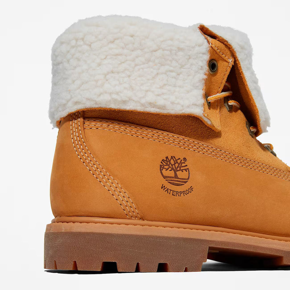 Timberland Women's Warm-Lined Waterproof Roll-Top Boot in Wheat Nubuck