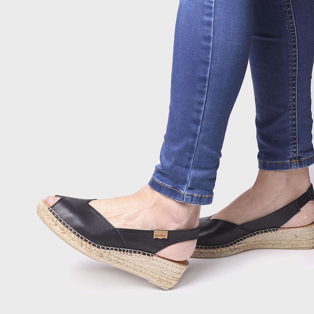 Toni Pons Bernia Women's Wedge Espadrilles in Black
