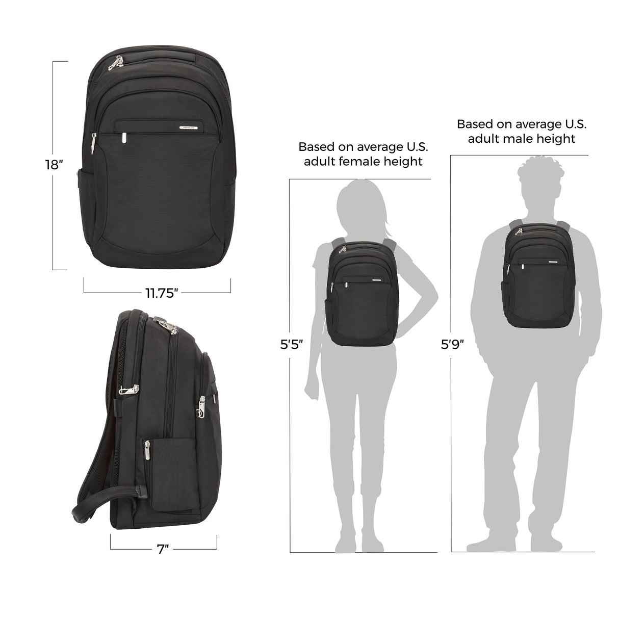 Travelon Anti-Theft Classic Unisex Large Backpack in Black