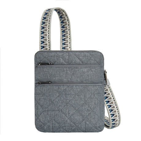 Boho-Inspired Anti-Theft Bag by Travelon, Slim Design in grey– Style, Security, and Functionality