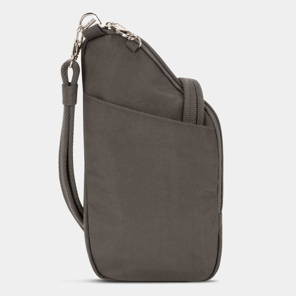 Travelon Anti-Theft Essentials Mini Asymmetric Crossbody in Smoke