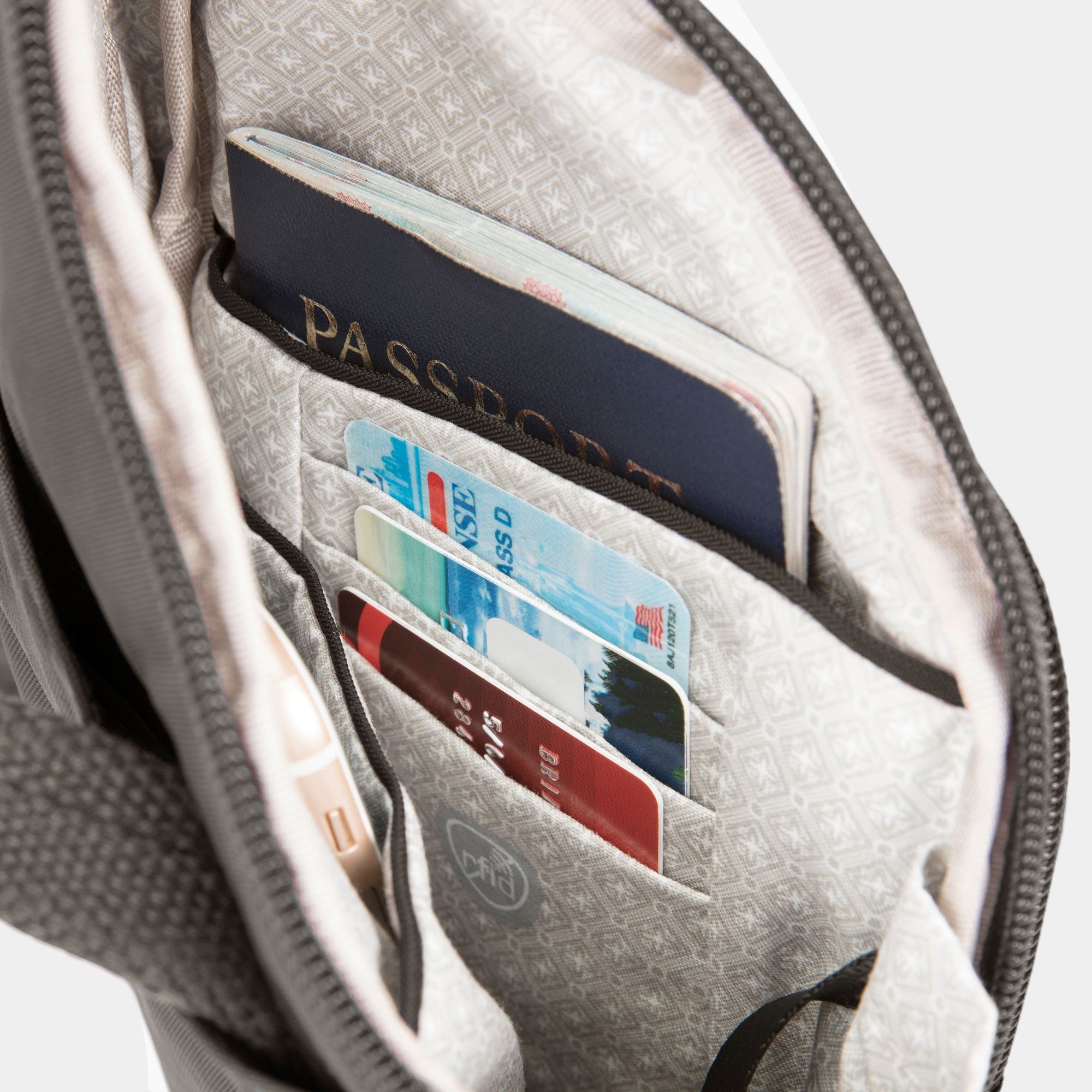 Travelon Anti-Theft Essentials Mini Asymmetric Crossbody in Smoke