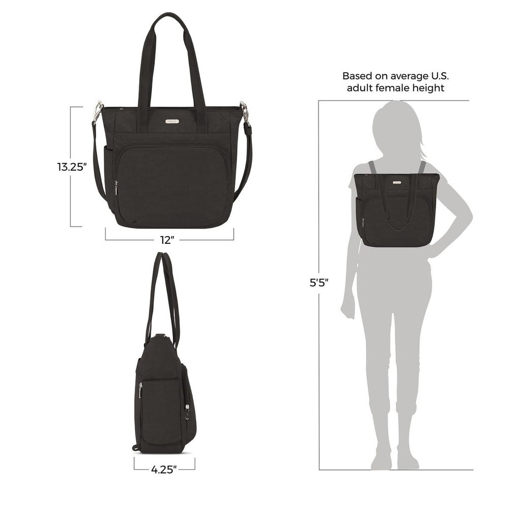 Anti-Theft Essentials Convertible Backpack Tote Black