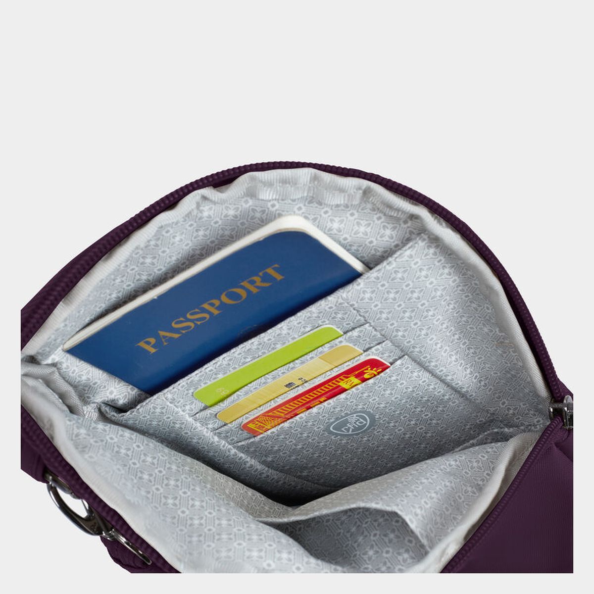Travelon Women's Runways Anti-Theft Slim Asymmetric Crossbody - Plum