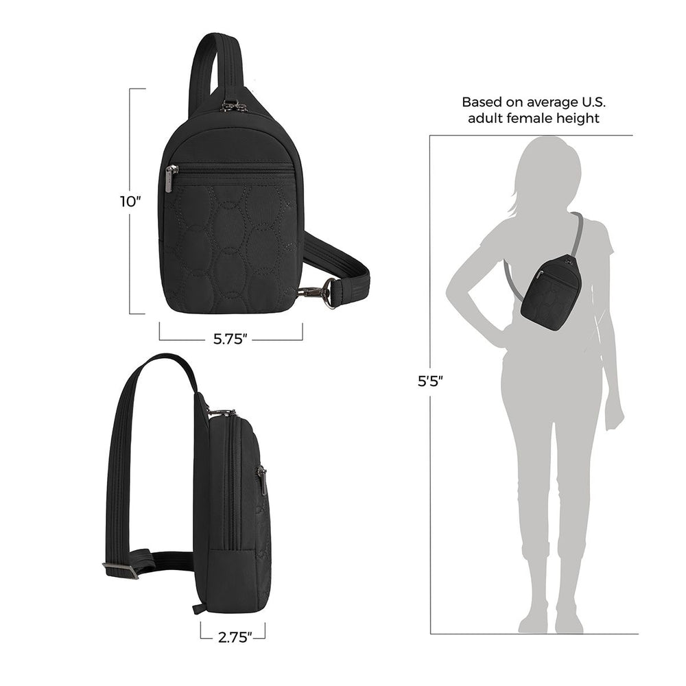 Travelon Women's Runways Anti-Theft Small Sling in Black