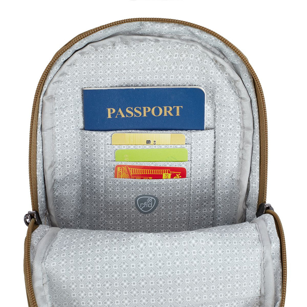 Travelon Women's Runways Anti-Theft Small Sling in Latte