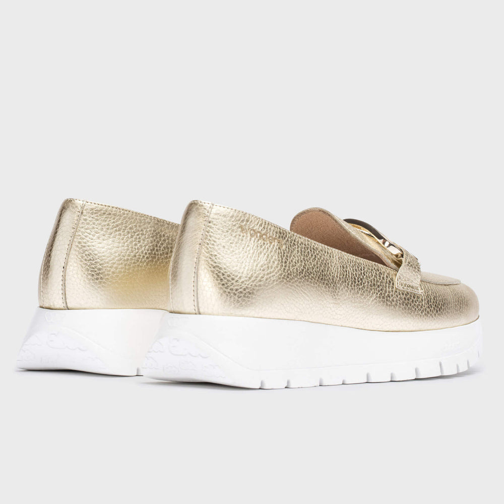 Wonders A-2462 Women's Platform Loafer in Gold